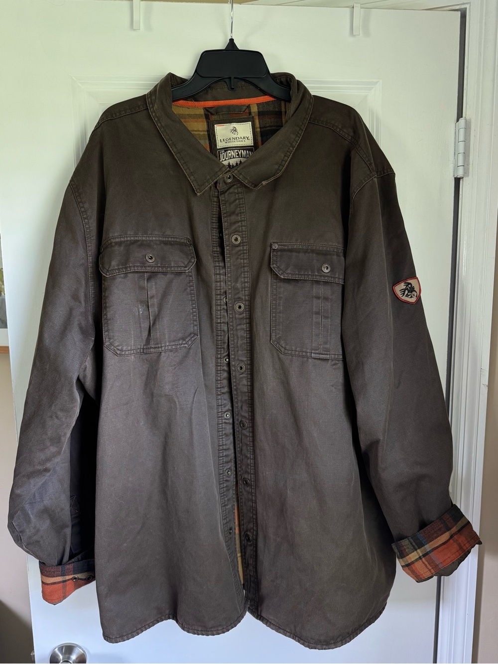Legendary Whitetails Mens Flannel Lined Waxed Cotton Shirt Jacket